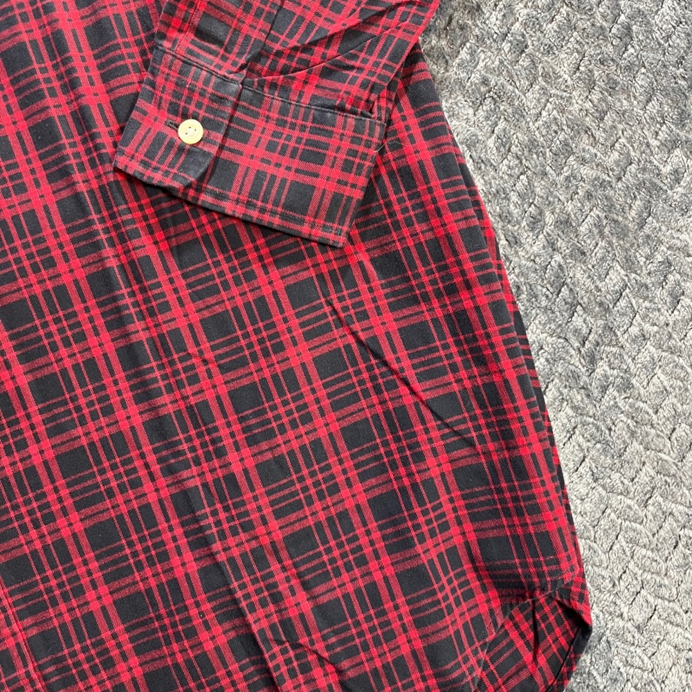 Ralph Lauren‎ Mens Blake Plaid Button Down Shirt Red Black Cotton Size M - Picture 5 of 10
